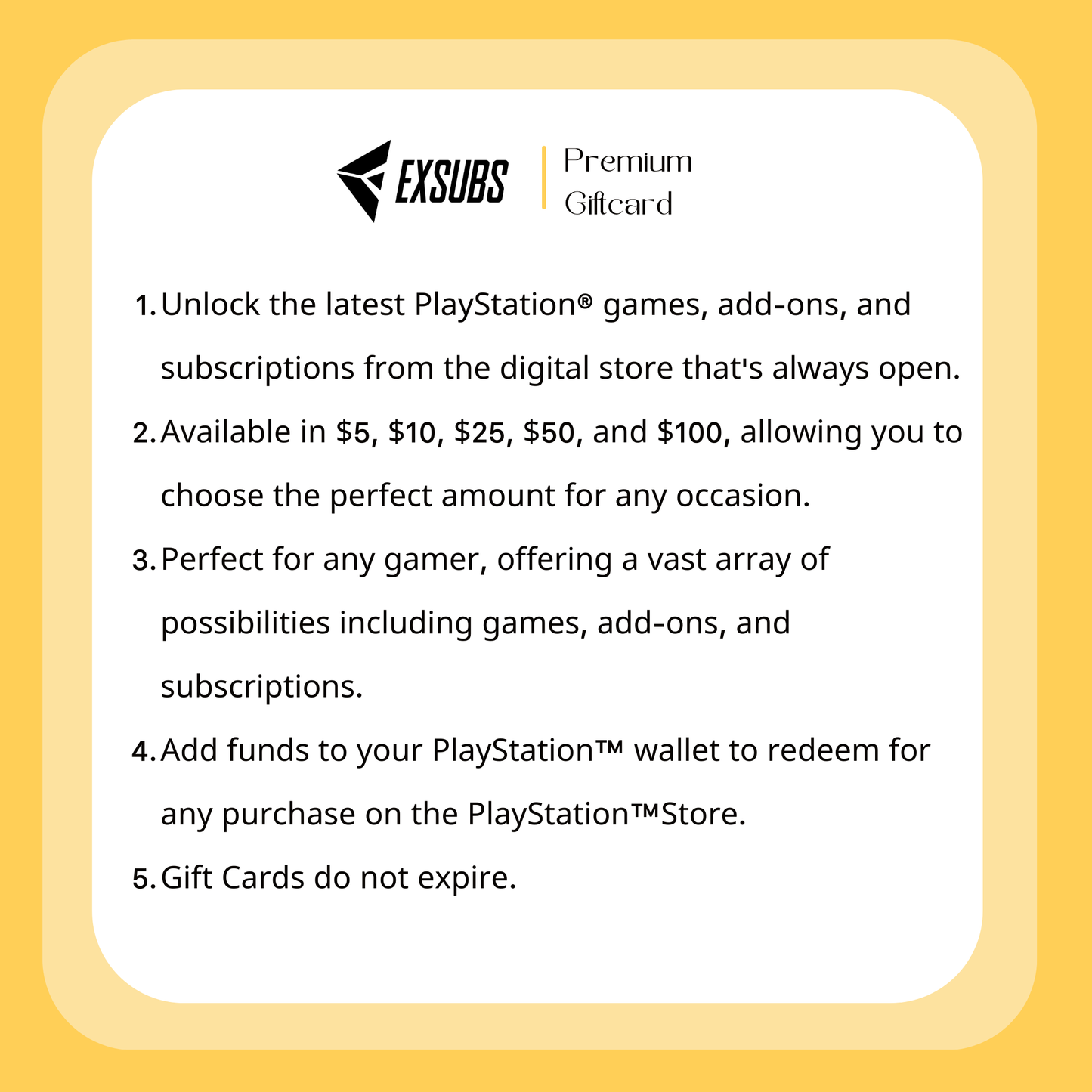 Playstation StoreGiftcard (US)